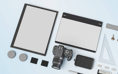 产品品牌样机模板 办公用品与小玩意的3D图设计应用