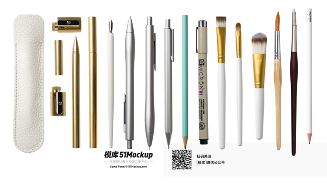 办公桌上的美学 夹子、笔、餐具与植物构成的创意图鉴